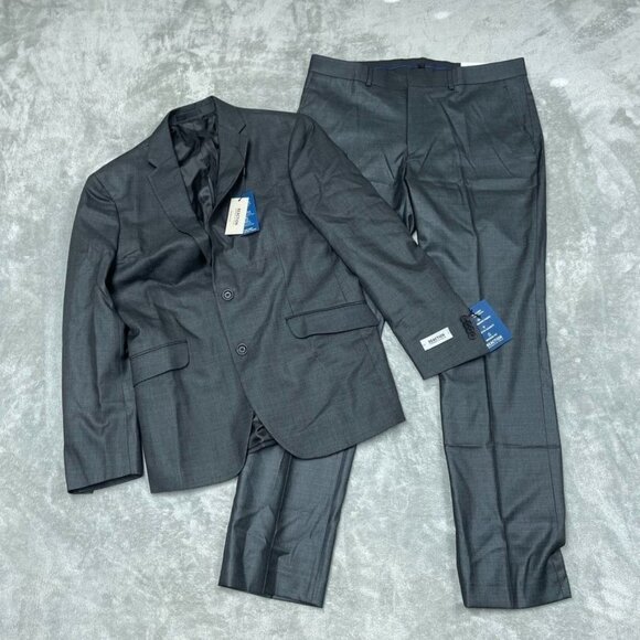 Kenneth Cole Reaction Modern Fit Gray Suit Set 40R Performance Flex Fabric a1206 - Picture 1 of 9